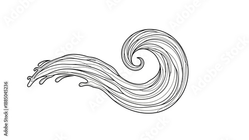 Simple black and white illustration of a wave.