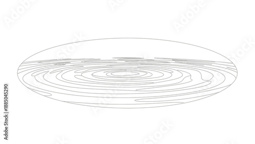 Circular pattern with concentric rings and ripples on a white background.