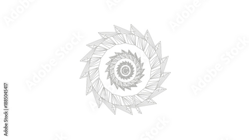 Wallpaper Mural A grayscale spiral design with layered leaf-like shapes. Torontodigital.ca