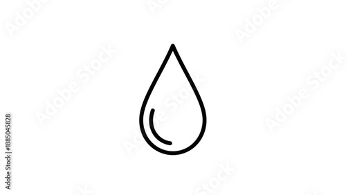 Simple black line drawing of a single water drop.