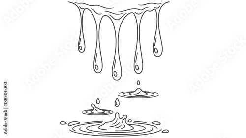 Wallpaper Mural Water Droplets Falling into a Pool Creating Ripples. Torontodigital.ca