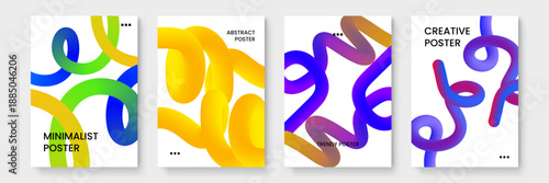 Complex arrangement of tangled 3D lines with a rich multi-color gradient palette for high energy visual impact