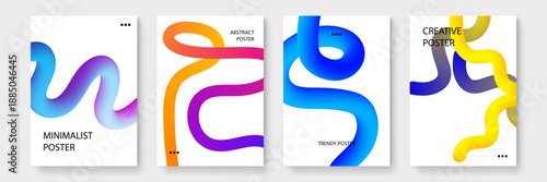 Clean and smooth 3D pipe waves with an aesthetic blue and cyan gradient transition for professional design use