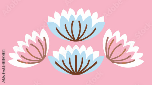 Delicate blue flowers on soft pink background Vector
