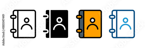 Contact Book Icon for Address Phone and Personal Information Management