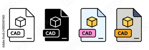 CAD File Icon for Computer Aided Design Engineering and Technical Drawing