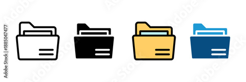 Folder Icon Set for File Management Storage and Organization