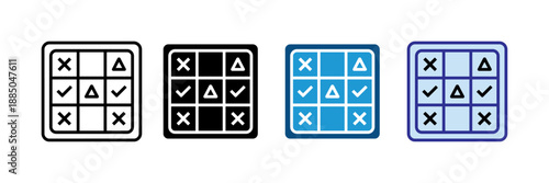 Tic Tac Toe Game Icon, Noughts and Crosses Board Symbol