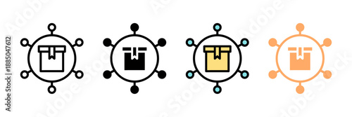 Product Distribution Icon, Supply Chain Logistics Symbol