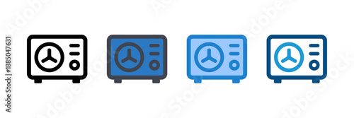 Air Conditioner Outdoor Unit Icon, AC Condenser HVAC Equipment Vector