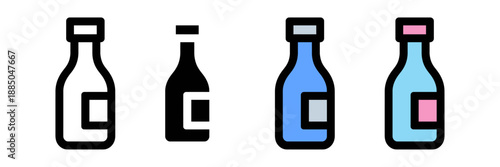 Milk Bottle Icon, Dairy Drink Container Symbol