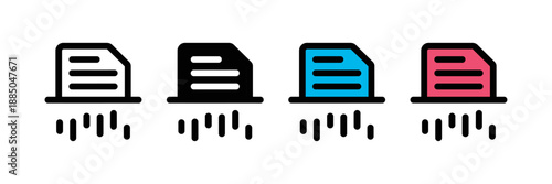 Paper Shredder Icon, Document Destruction Symbol
