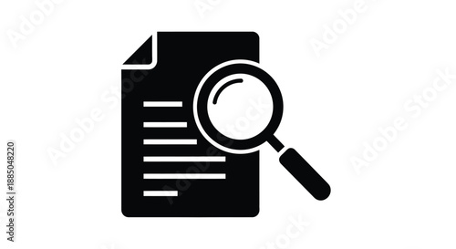 Document review with magnifying glass a simple illustration of scrutiny