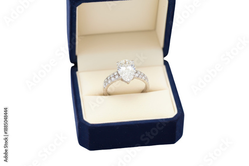 Elegant Diamond Ring Displayed Inside a Presentation Box Emitting Bright Sparkle