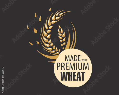 Vector hand-drawn emblem for wheat producers