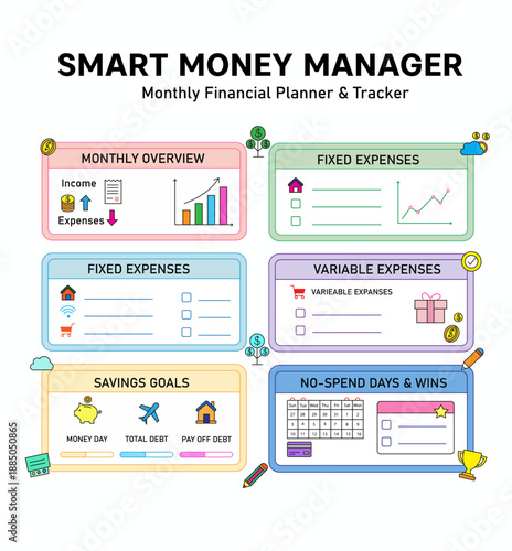 Modern Minimalist Budget Planner and Expense Tracker Design