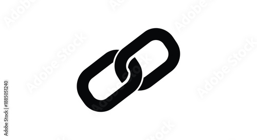 Simple black and white illustration of two interconnected chain links