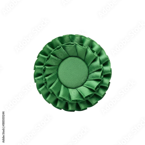 Green ribbon rosette on Transparent Background