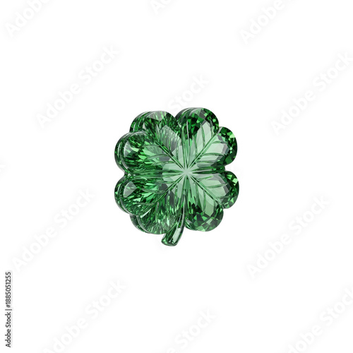 Shiny Green Gemstone Clover