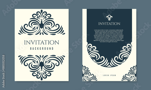 Decorative wedding invitation template