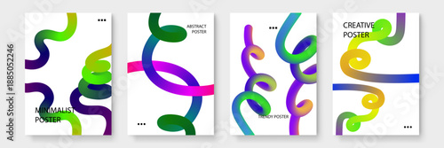 Dynamic rainbow flow elements with futuristic neon tones for enhancing digital creative portfolios and artistic layouts