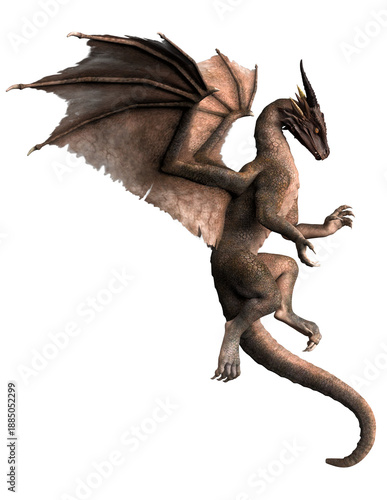 Photos 3d render, fantasy dragon, mythological creature