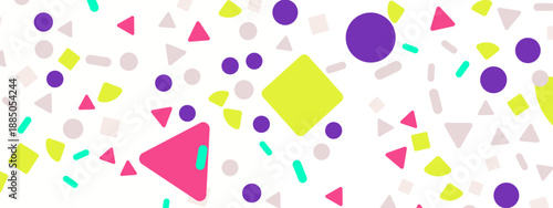 Vibrant multi colored paper layers with diagonal shadows and green purple gradient hues