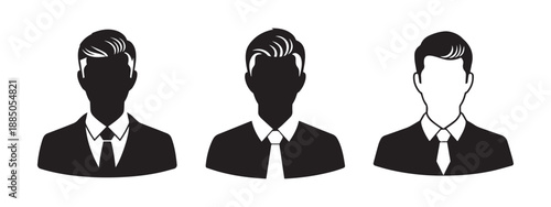 Businessman Avatar Profile silhouette vector icon set