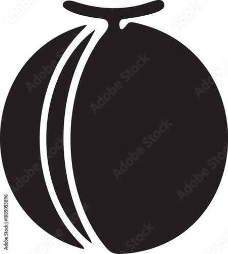 Simplified black and white illustration fruit, perfect for healthy eating concepts, educational materials, or food icons.