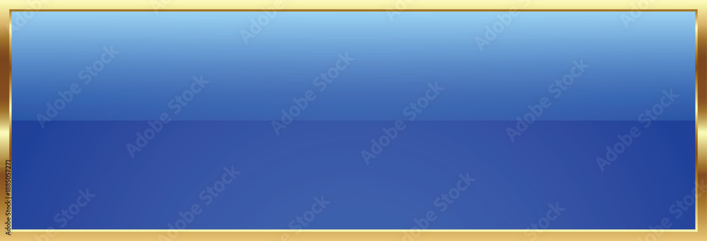 Obraz premium Rectangular Blue Button with Gold Border