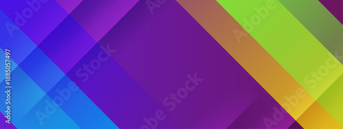 A creative intersection of purple and lime green diagonal bands creating a sophisticated layered color effect