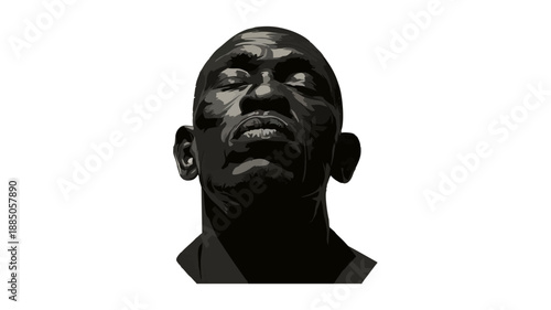 Minimalist face illustration symbolizing strength, identity, and African heritage for Black History Month and diversity-focused visual communication.