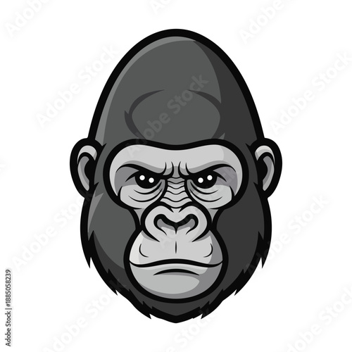 A cartoon gorilla face with a stern expression