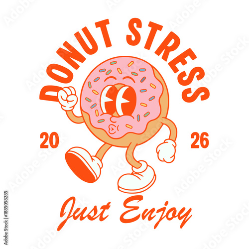 cartoon character of donut Graphic Design for T shirt Street Wear and Urban Style	