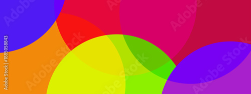 A beautiful arrangement of overlapping translucent circles creating new color hues at intersections