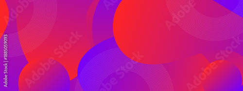 Stylish purple and magenta composition with floating spheres and intricate geometric line patterns