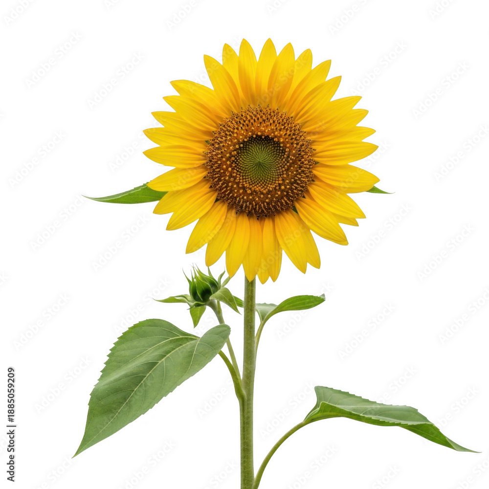 Fototapeta premium Vibrant sunflower blooming in solitude