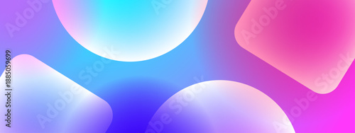 Soft blurred geometric shapes in cool violet tones creating a deep atmospheric space