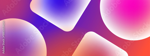 Bold warm and cool color mix with geometric glass elements for dynamic visual impact