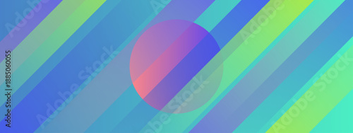 Serene abstract background with diagonal blue and green bands intersected by a subtle violet translucent sphere