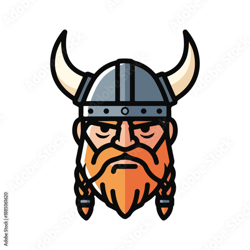 A cartoon viking with an angry expression