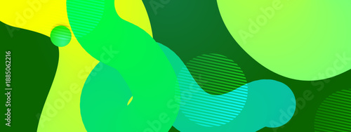 Abstract geometric design with vibrant green and yellow colors. Suitable for background, poster, or web design projects needing a modern touch.