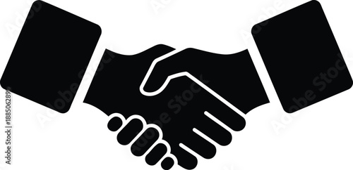 Handshake vector icon for business agreement, partnership, deal, and collaboration