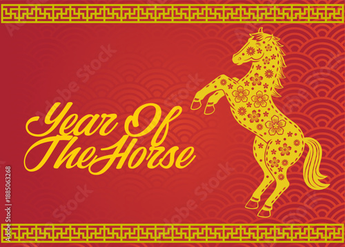 Chinese traditional new year gong Xi fa Cai festival year of the horse