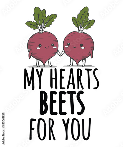 Tableau sur toile My Heart Beets For You Valentine Pun T-shirt design Vector, valentine, beets, pu