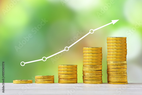 資産が増えていく状況をイメージした静止画像素材