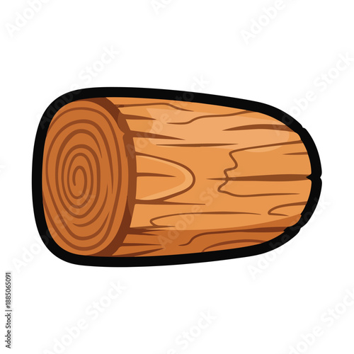 A cartoonish log with visible wood grain