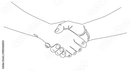 Handshake Line Art   Business Partnership and Agreement
