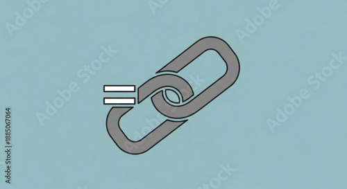 Gray chain link with broken white link on teal background symbolizing disconnection or freedom
