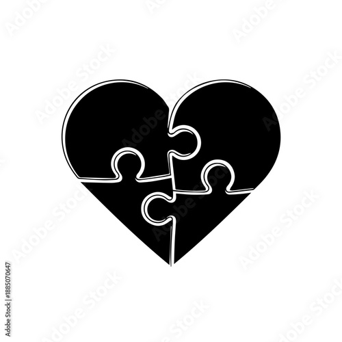 Broken heart puzzle Vector